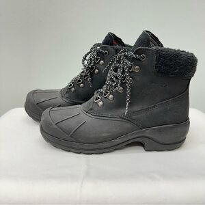 Wolverine EPX water resistant black leather‎ winter work boots women's 10.